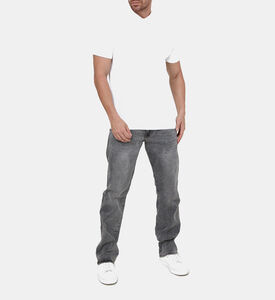 Washed Straight-cut Denim Pants Washed Straight-cut Denim Pants