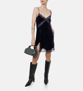 Zadig et Voltaire Velvet Lace-detail V-neck Dress, Model View