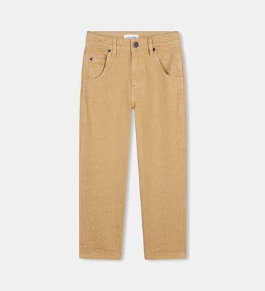 Jumbled Logo Jacquard Cotton Twill Pants