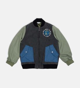 جاكيت بأكمام طويلة ومنفوخة بسحاب إغلاق