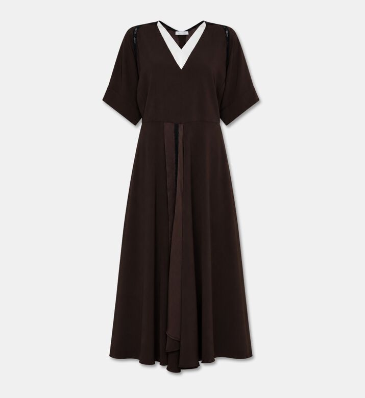 Beatrice B Satin V-neck Maxi Dress, Packshot View