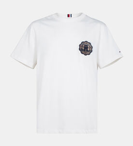 تيشيرت قطن بنقشة بنقشة مربعات ولوغو أحرف العلامة