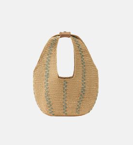 Curved Logo Label Hobo Bag