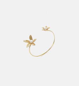 Gold-plated Floral Cuff Bracelet