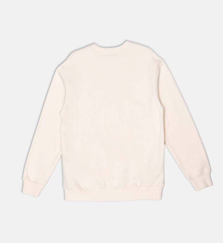 Ivory Cotton Varsity Sweatshirt