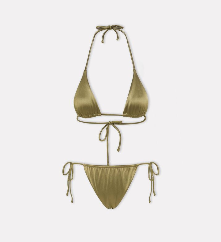Reborn Bronze Shimmer Triangle Bikini Set, Gold, S, Packshot View