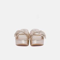 Gold Knotted Wedge Platform Sandals