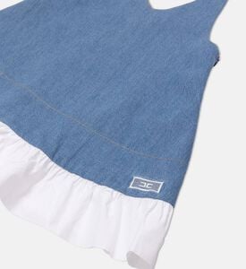 La Mia Bambina Embroidered Ruffle Denim Dress, Packshot View