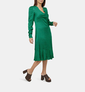 فستان ساتان مكشكش مطبوع من Reine