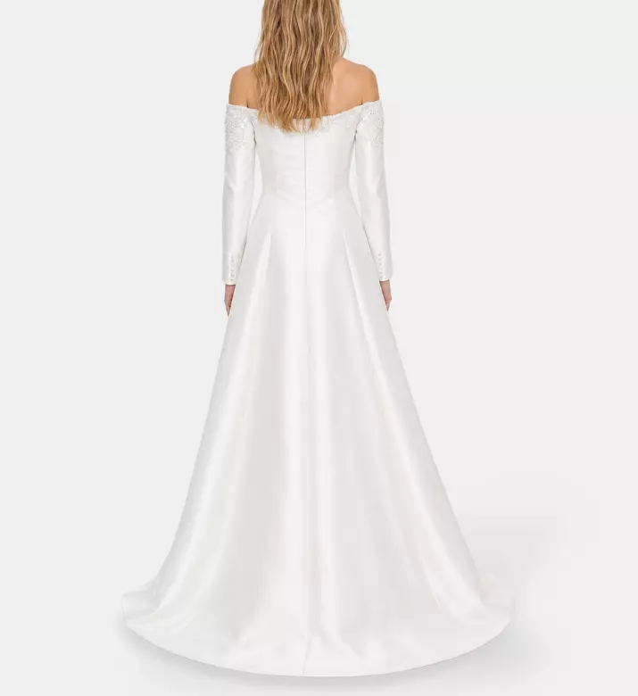 L Atelier Du Luxe Mikado Lace Appliqu&eacute; Gown, Model View