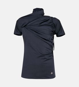 بلوزة درابيه غير متماثلة بفتحة