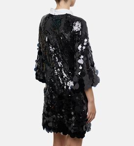 Edward Achour Paris Sequined Oversized Mini Dress, Model View Edward Achour Paris Sequined Oversized Mini Dress, Model View