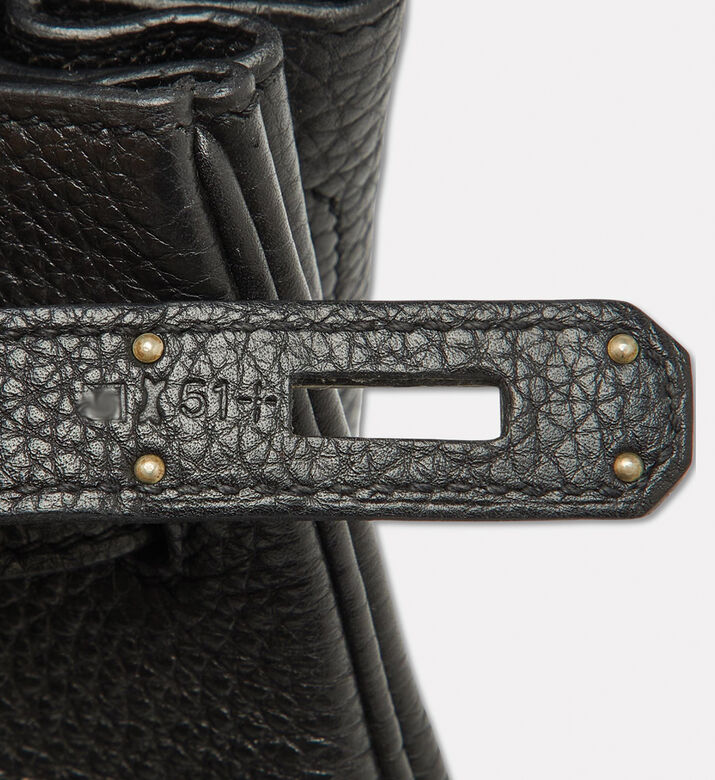 Hermes Preowned Hermes Noir Togo Leather Palladium Finish Birkin 30 Bag, Packshot View