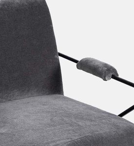 Home Deco and More Oppy Iron Velvet Arm Chair, Grey, Packshot View
