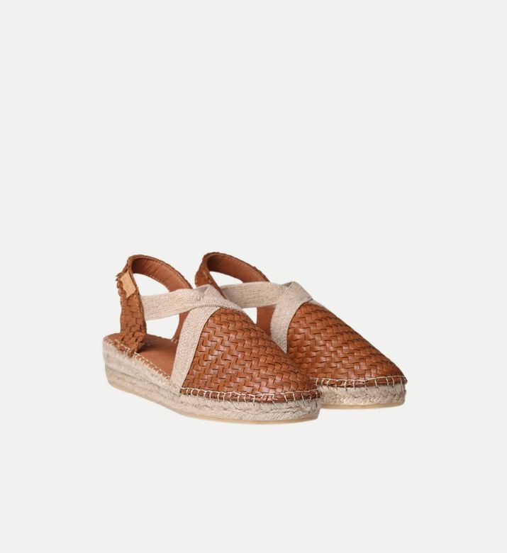 Siracusa Leather Raffia Low-wedge Closed-toe Espadrille