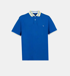 Ribbed Collar Cotton Polo Shirt