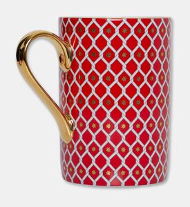 Imperial Gold Handle White Lattice Cylindrical Mug, Packshot View