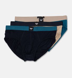 Emporio Armani Elastic Logo Waistband Briefs Set, Black, Xxl, Packshot View