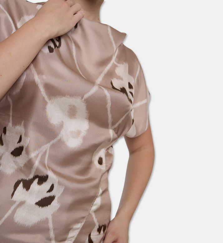 Soeur Fedora Draped-neck Printed Blouse, Model View