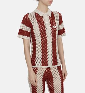 بلوزة كيارا قصيرة الأكمام محبوكة