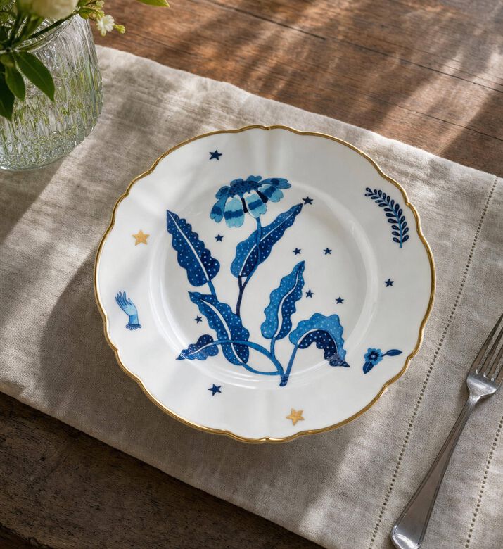 Bitossi Floral Deep Plate, Model View