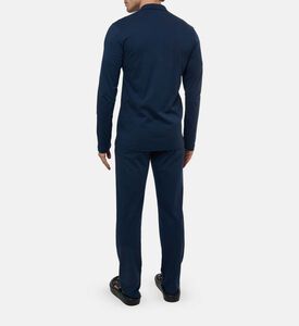 Contrast Piping Long Pajama Set