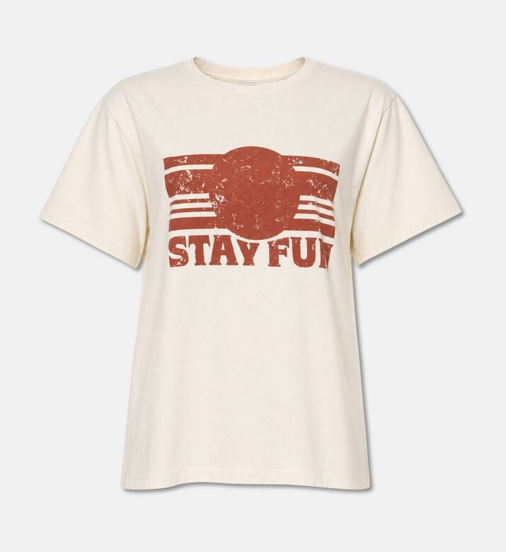 Ba and Sh Sunny Printed Short-sleeve T-shirt, Off-white, L, Packshot View