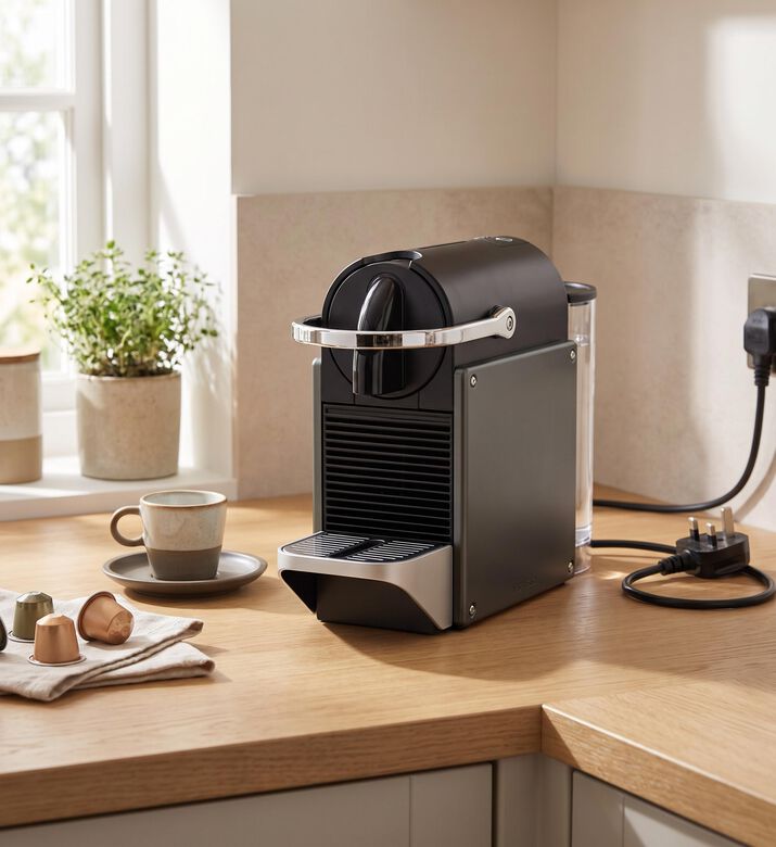 Nespresso Pixie Electric Titan Coffee Machine, Grey, Model View