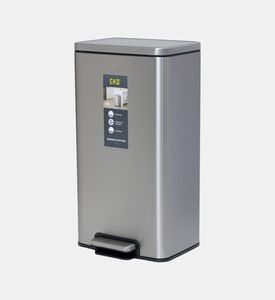 Eko Stainless Steel Step Bin, Silver, 30-l, Packshot View