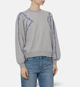 Ba and Sh Embellished Long-sleeve Sweatshirt, Grey, M, Model View