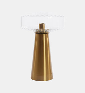 Light and Living Pleat Glass Table Lamp, 30x45-cm, Clear, Packshot View