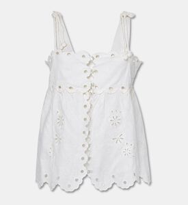 Farm Rio Linen Flowers Richelieu Sleeveless Blouse, Packshot View