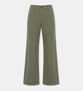 7 for All Mankind Linen-blend Straight Denim Pants, Olive, 33, Packshot View