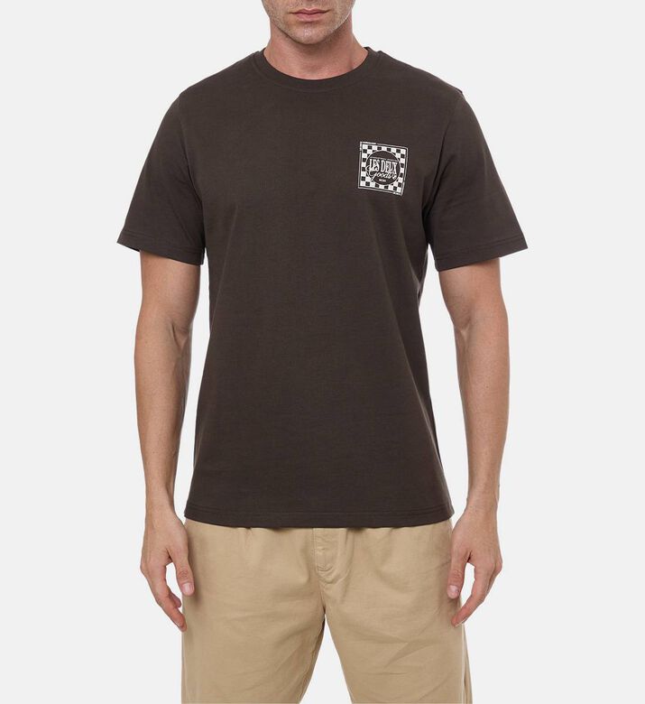 Les Deux Goods Printed Short-sleeve T-shirt, Brown, L, Model View