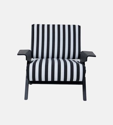 Sculpted Striped Angular Frame Armchair