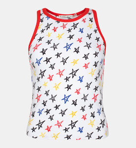 بلوزة ألين قطن بلا أكمام بطبعة نجوم