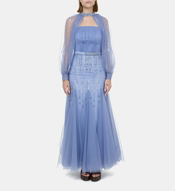 Rhinestone Embellished Mermaid Style Dress