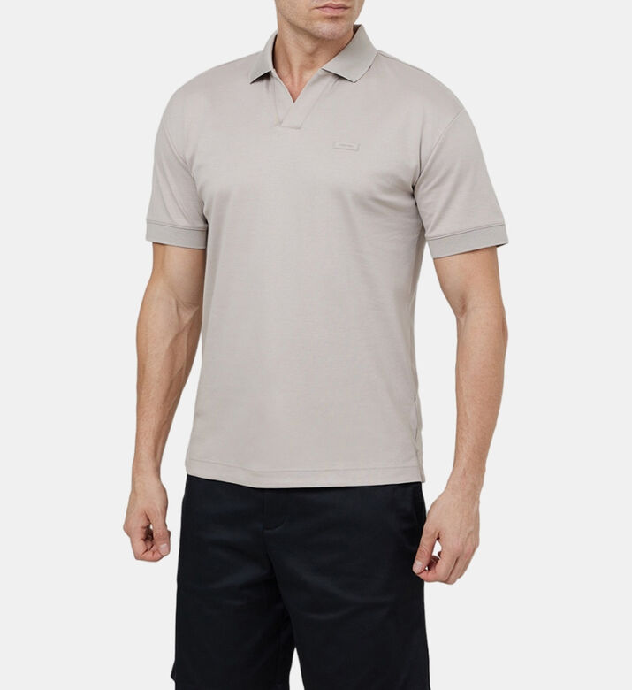 Open Placket Cotton Polo Shirt