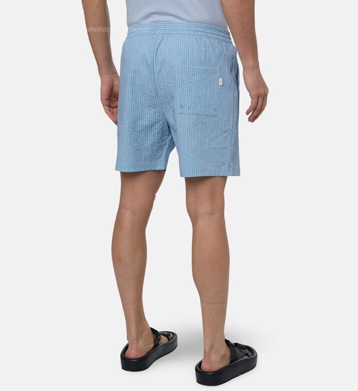 Les Deux Stripe-print Elastic Waistband Shorts, Model View