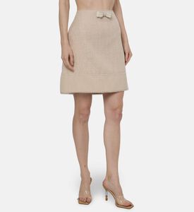 Edward Achour Paris Woven A-line Embellished Skirt, Model View