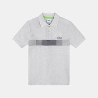 Cotton Pique Logo Stripes Polo Shirt