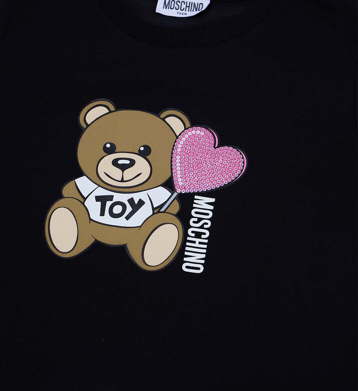Cotton Teddy Bear-print Crewneck T-shirt