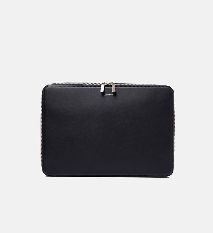 Faux Leather Trim Laptop Sleeve
