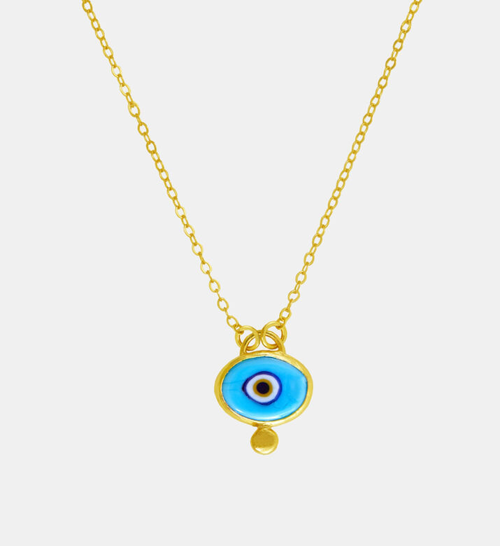 Ottoman Hands Evil Eye Pendant Necklace, Blue, Packshot View