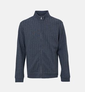 جاكيت بطبعة مخططة بياقة عالية