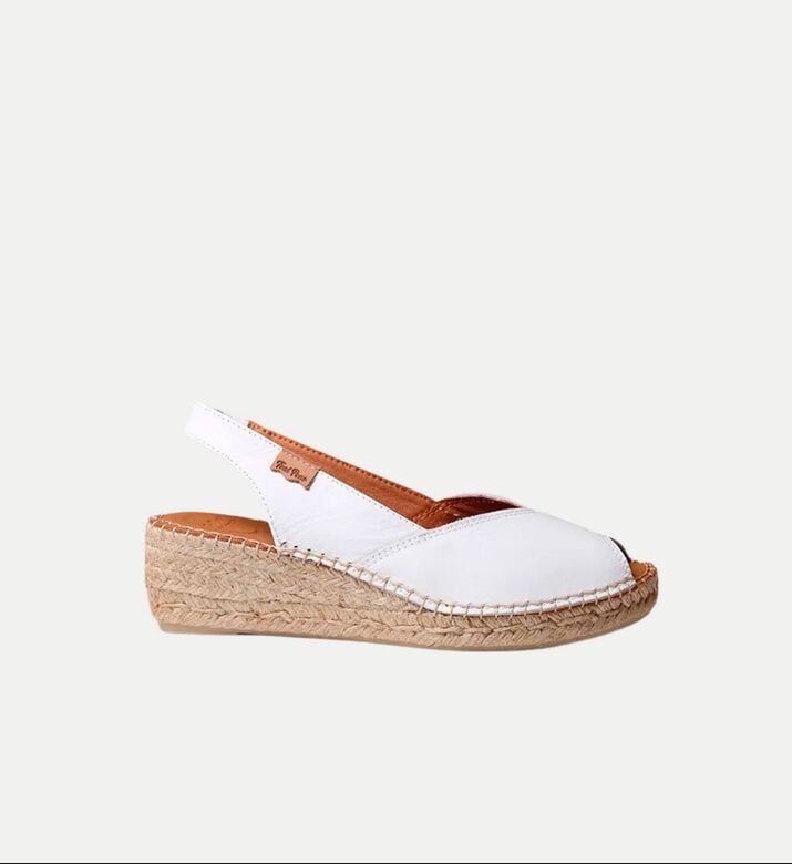 Bernia Metallic Leather Mid-wedge Peep-toe Espadrille
