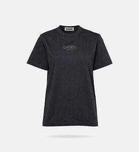 Ganni Logo-embroidery Short-sleeve T-shirt, Black, S, Packshot View