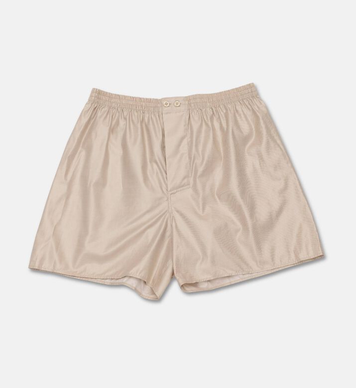 Zimmerli Of Switzerland Cotton Satin Printed Boxer Shorts, Yellow, M, Packshot View