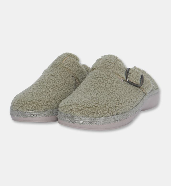 Salvi Adjustable Buckle Shearling Clogs, Light-green, Eu-41, Packshot View