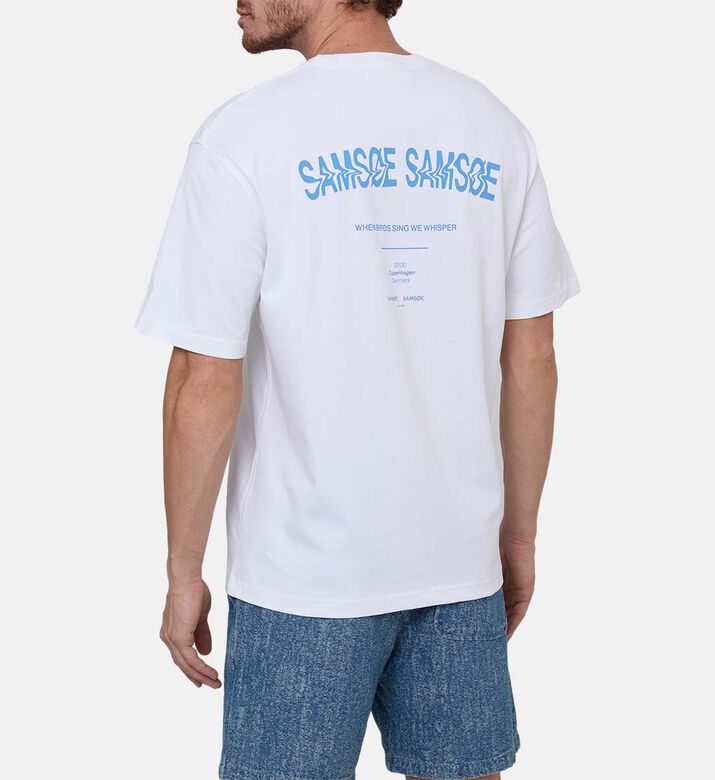 تيشيرت قطن عضوي بياقة دائرية وقصة مستقيمة